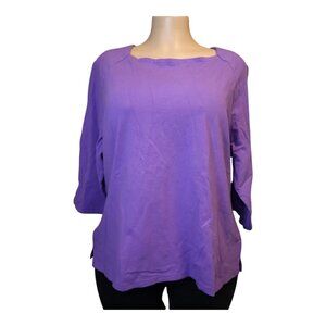 #775 JL Studio Women's 1X 3/4 Sleeve Purple Top